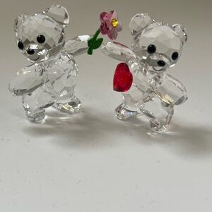 Swarovski Crystal Bears with Red and Pink Details (2 Bears)